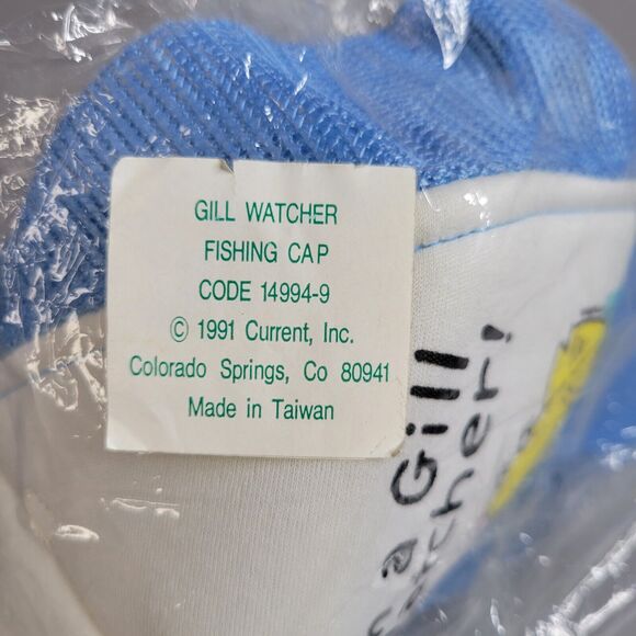 Vintage 90s Streetwear I'm A Gill Watcher Fishing Trucker Hat Cap Snapback Blue - Picture 7 of 7